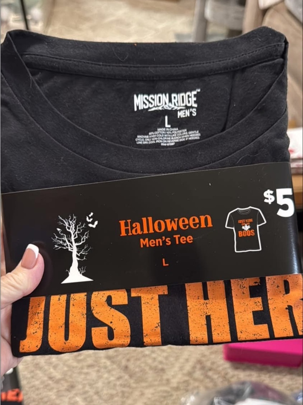 Mission Ridge Men’s Black Halloween Graphic Tee - Orange Print